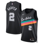 Maillot NBA San Antonio Spurs Dylan Harper Nike 2025-26 City Edition Noir Swingman - Homme